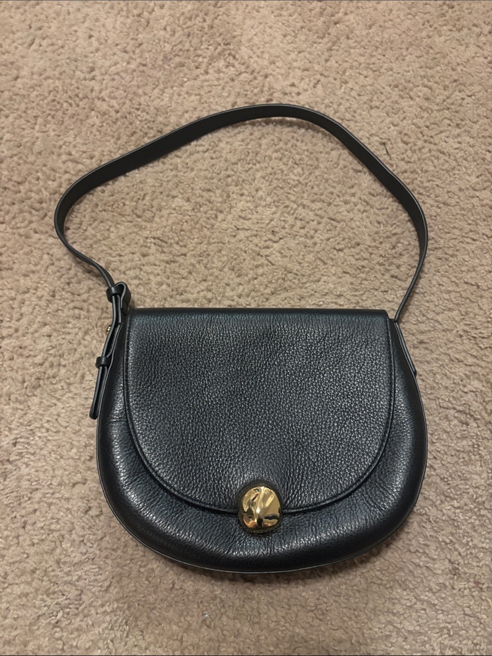 NWT Madewell The Dakota Shoulder Saddle Bag in Black / Gold